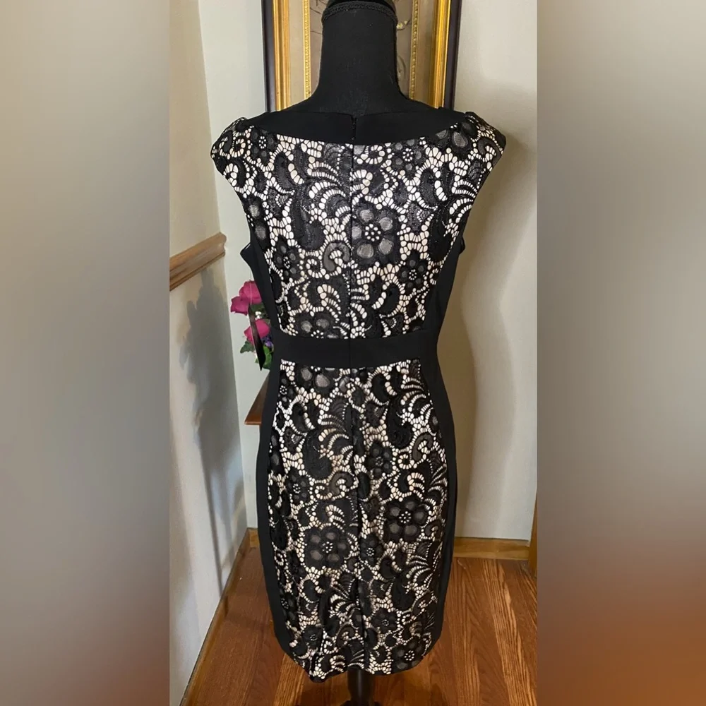 JAX black lace and nude dress, size 6 - Picture 5 of 6